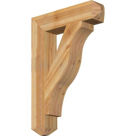 Ekena Millwork Funston Craftsman Rough Sawn Bracket, Western Red Cedar, 6"W x 28"D x 40"H BKT06X28X40FST04RWR